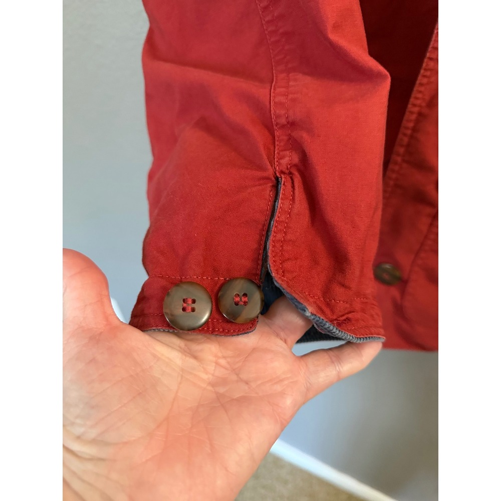 VTG Lifes Adventures Corduroy Chore Coat L Maroon Cotton Barn Country Western - Picture 7 of 13